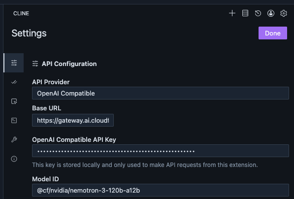 Cline Provider Setup